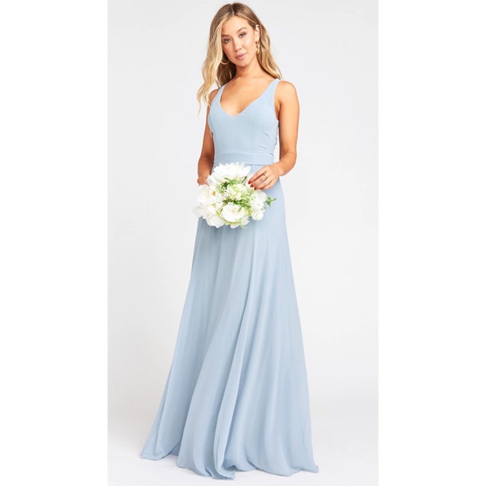 Show Me Your Mumu Jenn Maxi Dress Steel Blue M